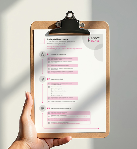 Jak przygotować się do podwyżki cennika w gabinecie podologicznym – Checklista